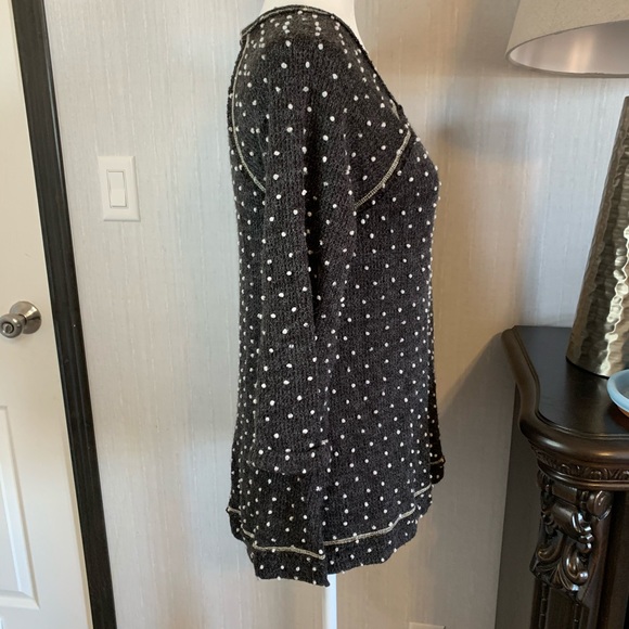 ANDREW knit polka dots sweater 3/4 bell sleeve - Picture 11 of 16